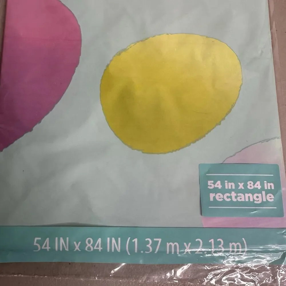 Way to celebrate Easter Plastic Table Cover 54” x 84” Rectangle Colored Eggs 2pk